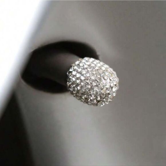 Rydz Bling Series Universal Gemglow Silver Crystal Valve Stem Caps - Picture 3 of 6